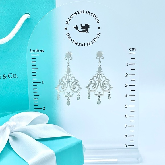 SOLD Authentic Tiffany & Co. Sterling Silver Enchant Chandelier Scroll Earrings - Picture 2 of 8